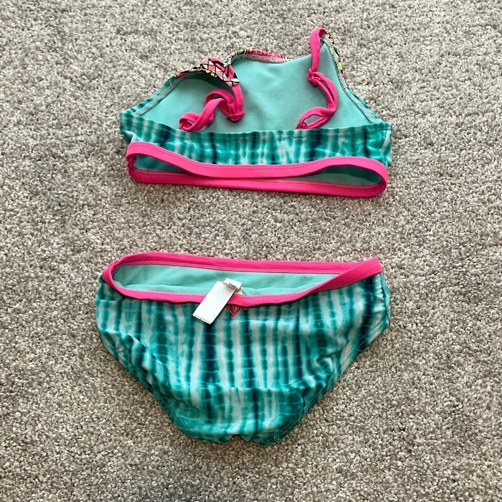 Justice Girls Size 6 Teal and Pink Kids Swim‎ Bikini